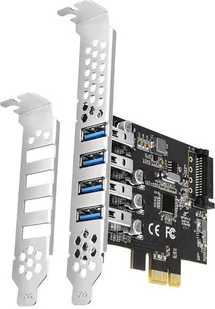 Karta rozszerzeń Axagon PCI-Express 4 USB 3.2 (PCEU-43RS) - Adaptery i przejściówki - miniaturka - grafika 1