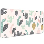 Podkładki na biurko - Podkładka na biurko z nadrukiem Rysunkowe kaktusy 100x50 cm - miniaturka - grafika 1