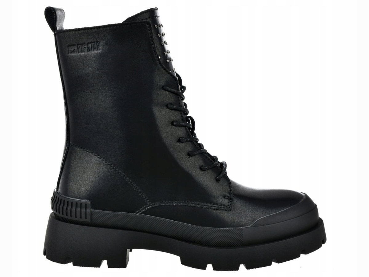 BUTY damskie BOTKI BIG STAR OO274A269 trapery czarne skórzane jesienne 38 38