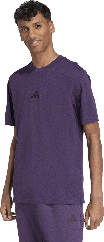 Koszulka męska adidas Essentials Small Logo Single Jersey fioletowa JW6232 S