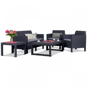 Meble ogrodowe - Allibert Zestaw mebli Orlando Set z ławostołem LYON : Kolor - grafit/szary BK-005222 - miniaturka - grafika 1