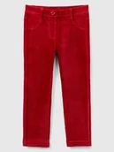 Spodenki dla niemowląt - Benetton Spodnie sztruksowe w kolorze czerwonym - miniaturka - grafika 1