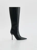 Botki damskie - Reserved - Kozaki na szpilce - czarny - miniaturka - grafika 1