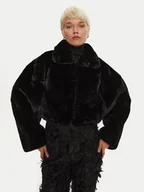 Płaszcze damskie - ROTATE Futro Rasia 113110100 Czarny Regular Fit - miniaturka - grafika 1