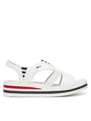 Sandały damskie - Rieker Sandały V02Y5-80 Biały - miniaturka - grafika 1