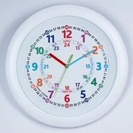 Zabawki interaktywne dla dzieci - Zegar biały edukacyjny do odczytu czasu #1/ 31cm - miniaturka - grafika 1