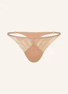 Majtki damskie - Calvin Klein Stringi Minimalist Lace beige - miniaturka - grafika 1