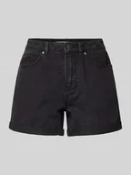 Spodenki damskie - Szorty jeansowe o luźnym kroju w jednolitym kolorze model ‘ZURI’ - miniaturka - grafika 1