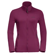 Bluzy damskie - Damski Polar JACK WOLFSKIN PEAK GRID FLEECE W 1710351-1014 – Bordowy - miniaturka - grafika 1