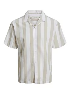 Bestseller AS Męska koszula JPRSUMMER lniana w paski S/S LN koszula, biała pepper/paski: luźny krój, XL, Biały pieprz/paski: luźny krój, XL - Koszule męskie - miniaturka - grafika 1