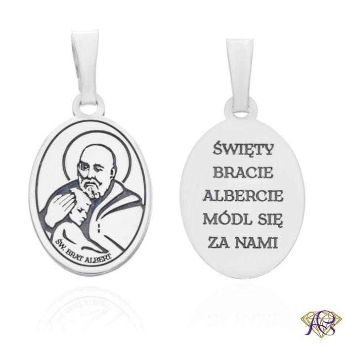 Srebrny medalik Ag 925 rodowany Św. Brat Albert MDC072R