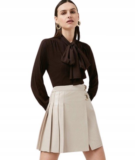 KAREN MILLEN BLUZKA Z DŁUGIM RĘKAWEM BRĄZOWA 34 2AXE3_A* 34 2_X