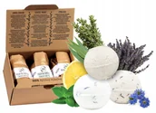 Zestawy kosmetyków damskich - Słomiana Pracownia Box Prezentowy - 3 kule do kapieli Zestaw do kąpieli, naturalny 430180 - miniaturka - grafika 1