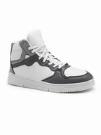 Sneakersy męskie - Ocieplane buty męskie sneakersy z wysoką cholewką szare V2 OM-FOSH-0139 41 - miniaturka - grafika 1
