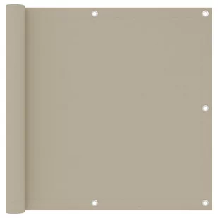 vidaXL Parawan balkonowy, beżowy, 90x300 cm, tkanina Oxford vidaXL - Parawany - miniaturka - grafika 1