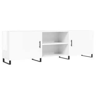 Szafka pod TV, wysoki połysk, biała, 150x30x50 cm Lumarko! - Szafki RTV - miniaturka - grafika 1