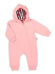 Niemowlęcy pajac z kapturem różowy Nicol,r.86 - Pajacyki dla niemowląt - miniaturka - grafika 1