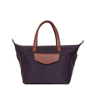 Torebki damskie - Hexagona Damska torba Paryż Tote kolekcja POP - czerwony w nylon-ręcznie przenoszona mała torba - torebka crossbody, dł: 38 x wys. : 22 x P: 11 cm, Fioletowy, - miniaturka - grafika 1