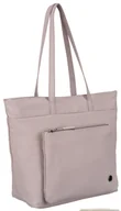 Torebki damskie - Miejska torba damska na ramię shopper bag z poliestru PETERSON filetowa duża torebka na wysokich uchwytach kieszonki pojemna mieści a4 - miniaturka - grafika 1