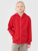 Bluzy dla chłopców - 4F Bluza dresowa rozpinana z kapturem chłopięca - czerwona 122 (6-7 lat) - miniaturka - grafika 1