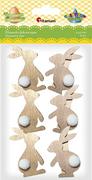Wielkanoc - Klamerki drewniane króliczki 6 szt Titanum - miniaturka - grafika 1