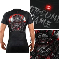 Kimona, stroje i obuwie - Rashguard Z Krótkim Rękawem Męski Ground Game Samurai 2.0 Czarny R. L - miniaturka - grafika 1