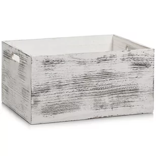 Zeller Skrzynia do przechowywania Rustic white,drewniana kolor biały,40x30x20 B01ELZLMOC - Pudła i pojemniki do przechowywania - miniaturka - grafika 1