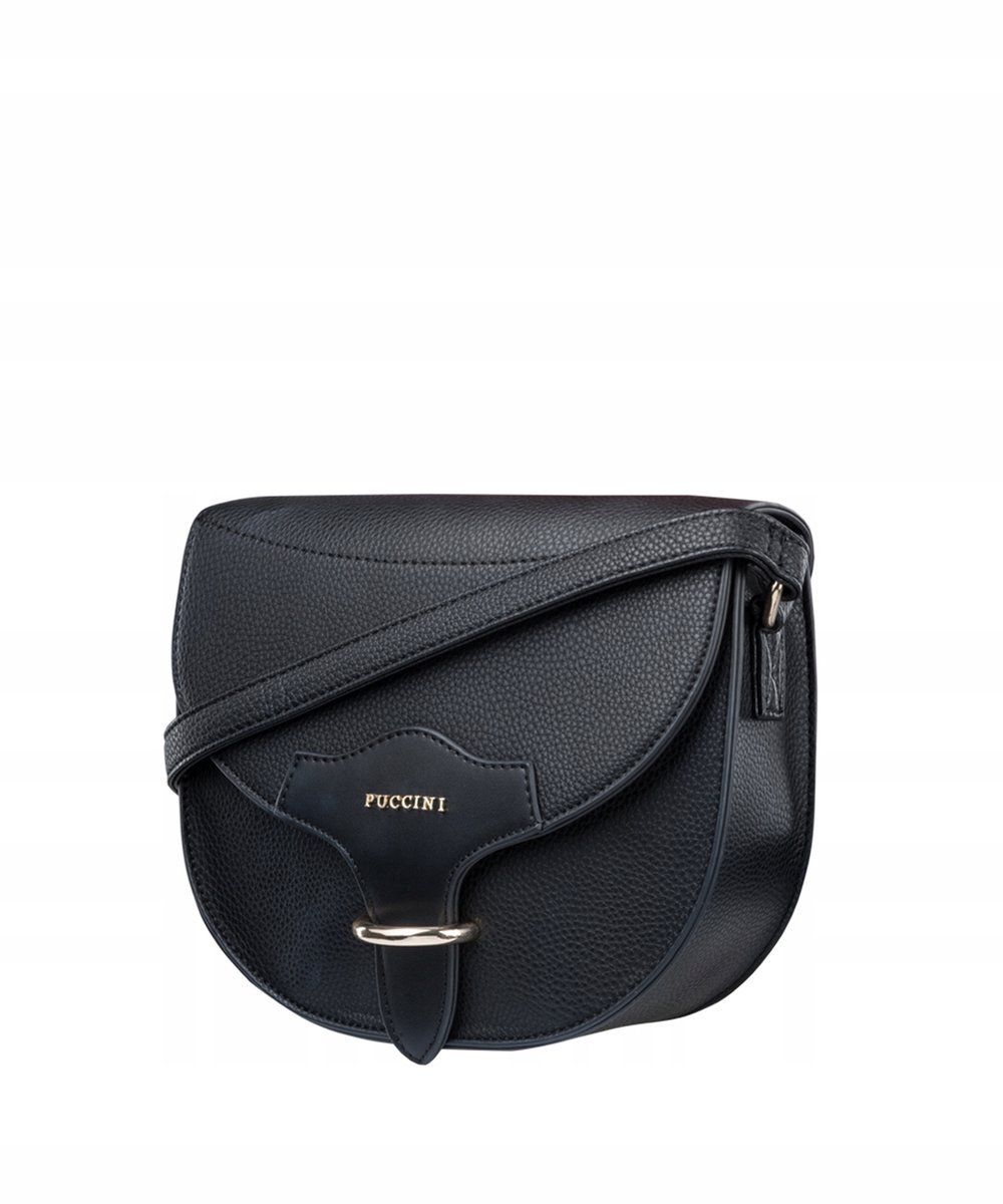 Torebka Damska Listonoszka Mała Usztywniana PUCCINI Czarna BML010 1