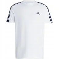 Koszulki męskie - Koszulka męska adidas Essentials Single Jersey 3-Stripes Tee biała IC9336 - miniaturka - grafika 1