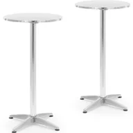 Wyposażenie lokali gastronomicznych - Stół stolik barowy okrągły wysoki składany śr. 60 cm 115 cm srebrny - 2 szt. - miniaturka - grafika 1