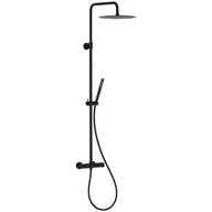 Zestawy prysznicowe - Zestaw prysznicowy natynkowy KFA ARMATURA Moza 5736-921-81 z deszczownicą Czarny - miniaturka - grafika 1