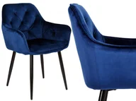 Krzesła - Krzesło aksamitne Nevada Velvet Granatowe 5902340322000 - miniaturka - grafika 1