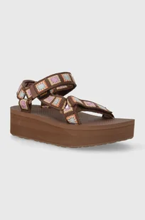 Teva sandały Flatform Universal Crochet damskie kolor brązowy na platformie 1150210 - Sandały damskie - miniaturka - grafika 1