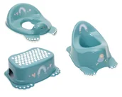 Nocniki - Zestaw NOCNIK grający PODNÓŻEK nakładka na sedes Tęcza turkusowy - miniaturka - grafika 1