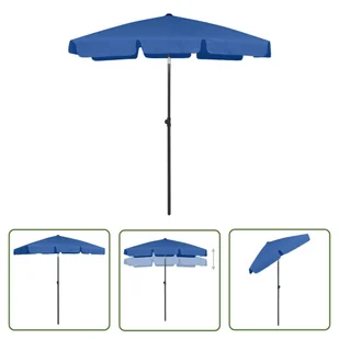 The Living Store Parasol plażowy - niebieski - 180x120 cm - Parasol Ogrodowy - Parasole ogrodowe - miniaturka - grafika 1