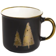 Kubki - Kubek Porcelanowy Świąteczny Boże Narodzenie Na Prezent 400 Ml Czarno-Złoty Choinka - miniaturka - grafika 1