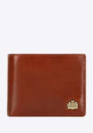 Portfele - Portfel skórzany uniwersalny poziomy jasny brąz - miniaturka - grafika 1