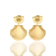 Kolczyki - Kolczyki srebrne pozłacane muszelki - miniaturka - grafika 1