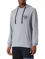 Bluzy męskie - Emporio Armani Męska bluza z kapturem Comfort Stretch Terry, ciemnoszary melanż, L - miniaturka - grafika 1