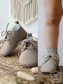 Buciki dla niemowląt - Denokids Skórzane buty w kolorze beżowym do nauki chodzenia - miniaturka - grafika 1