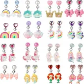 Biżuteria dla dzieci - KOLCZYKI KLIPSY DLA DZIEWCZYNEK ZESTAW 16 PAR JEDNOROŻEC SYRENKA TĘCZA - miniaturka - grafika 1