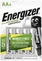 Ładowarki i akumulatory - 4 x akumulatorki Energizer R6/AA Ni-MH 1300mAh Universal - miniaturka - grafika 1