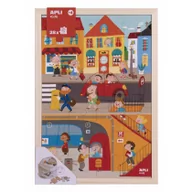 Puzzle - Apli Kids Drewniane puzzle w ramce Kids - Miasto 4+ - miniaturka - grafika 1
