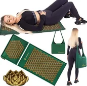 Masażery - Springos Mata z kolcami do akupresury, z poduszką, do masażu, na ból, z lnu i włókna kokosowego UNIWERSALNY - miniaturka - grafika 1