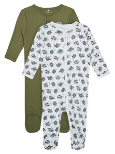 Body dla niemowląt - NAME IT Komplet 2 par śpiochów Nightsuit 13189127 Zielony Regular Fit - grafika 1