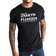 Koszulki męskie - Koszulka męska z nadrukiem ZNANY PIJAK ALKOHOLIK śmieszna zabawna S - miniaturka - grafika 1