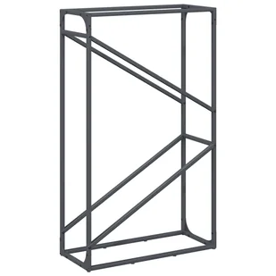 vidaXL Stojak na drewno opałowe, antracyt, 60x25x100 cm - Wózki magazynowe - miniaturka - grafika 1