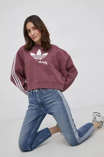 Bluzy damskie - Adidas Originals Originals Bluza damska kolor fioletowy gładka - Originals - grafika 1