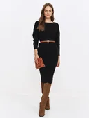 Spódnice - Spódnica damska czarna ołówkowa - SSD1948CA spódnica - TOP SECRET - Odzieżowy sklep internetowy TOP SECRET - miniaturka - grafika 1