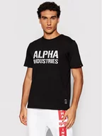 Koszulki męskie - Alpha Industries T-Shirt Camo Print 156513 Czarny Regular Fit - miniaturka - grafika 1